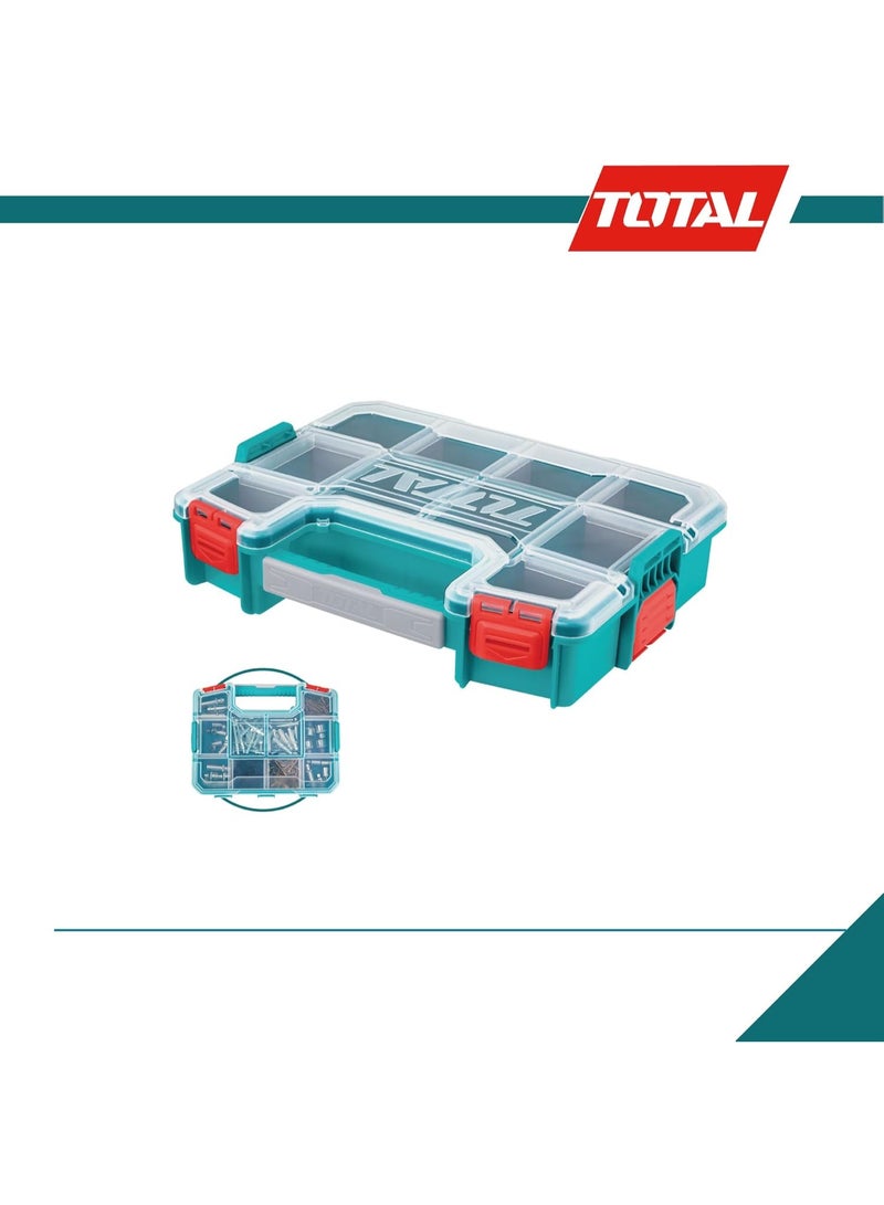 توتال صندوق أدوات بلاستيكي منظم مقاس 12 بوصة بمقبض حمل - علبة تخزين محمولة شديدة التحمل للمسامير والبراغي والأدوات المعدنية والحرف اليدوية والقطع الصغيرة - منظم أدوات متين متعدد الأقسام - Image 5